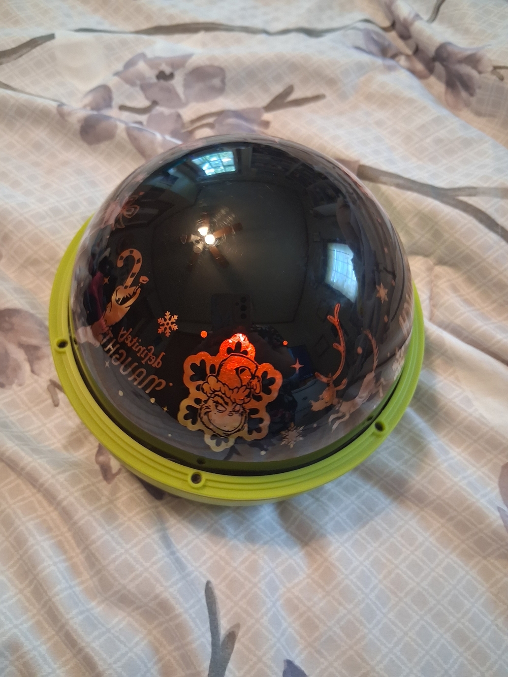 Holiday Projection Dome — Black and Lime Decorative Night Light